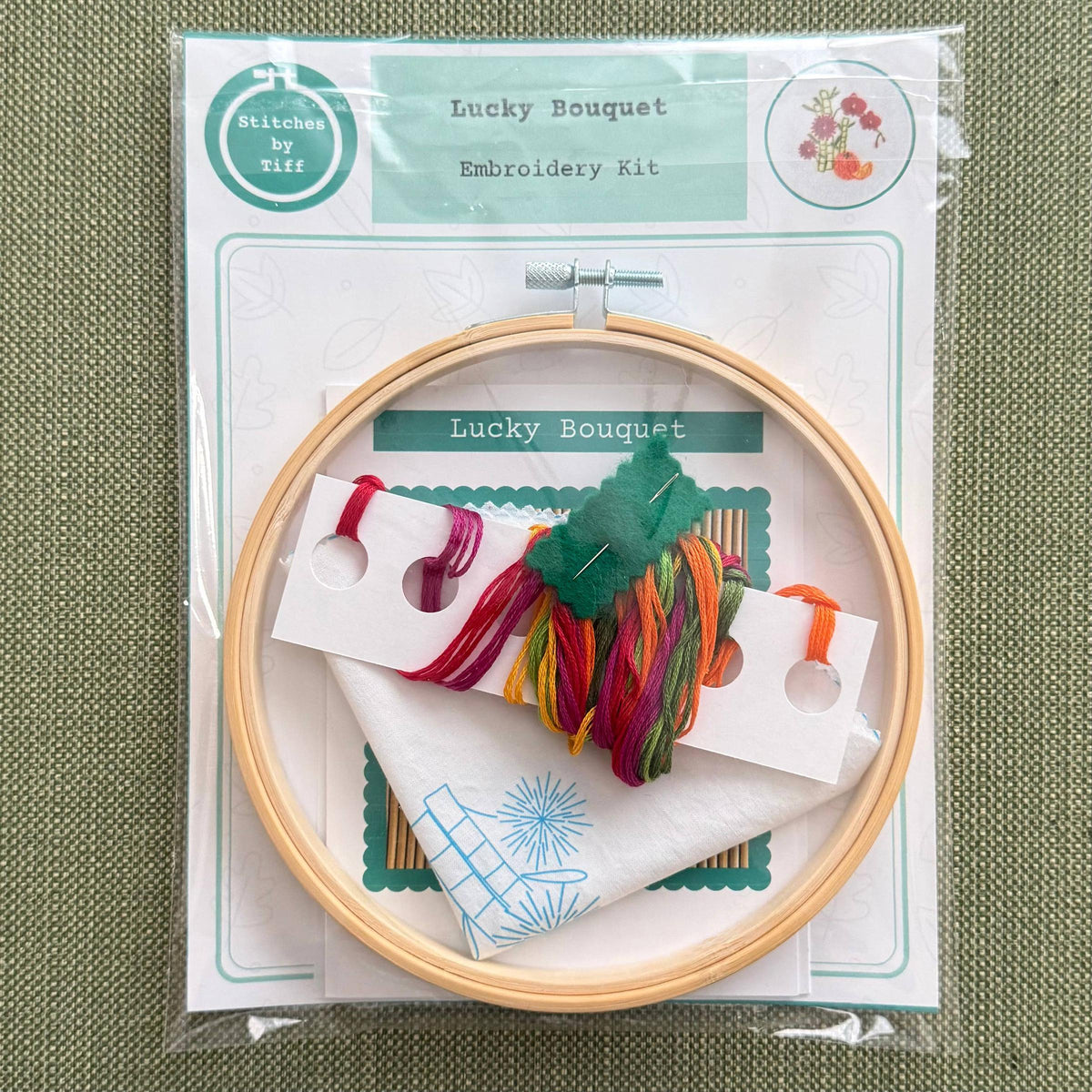 Stitches By Tiff-Lucky Bouquet Lunar New Year Embroidery Kit-embroidery kit-gather here online