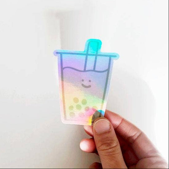 A Jar Of Pickles-Holographic Boba Sticker-sticker-gather here online