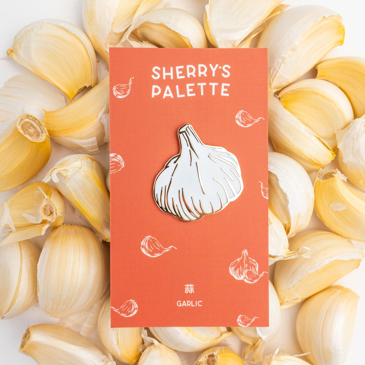 Sherry's Palette-Garlic Enamel Pin-patches + pins-gather here online