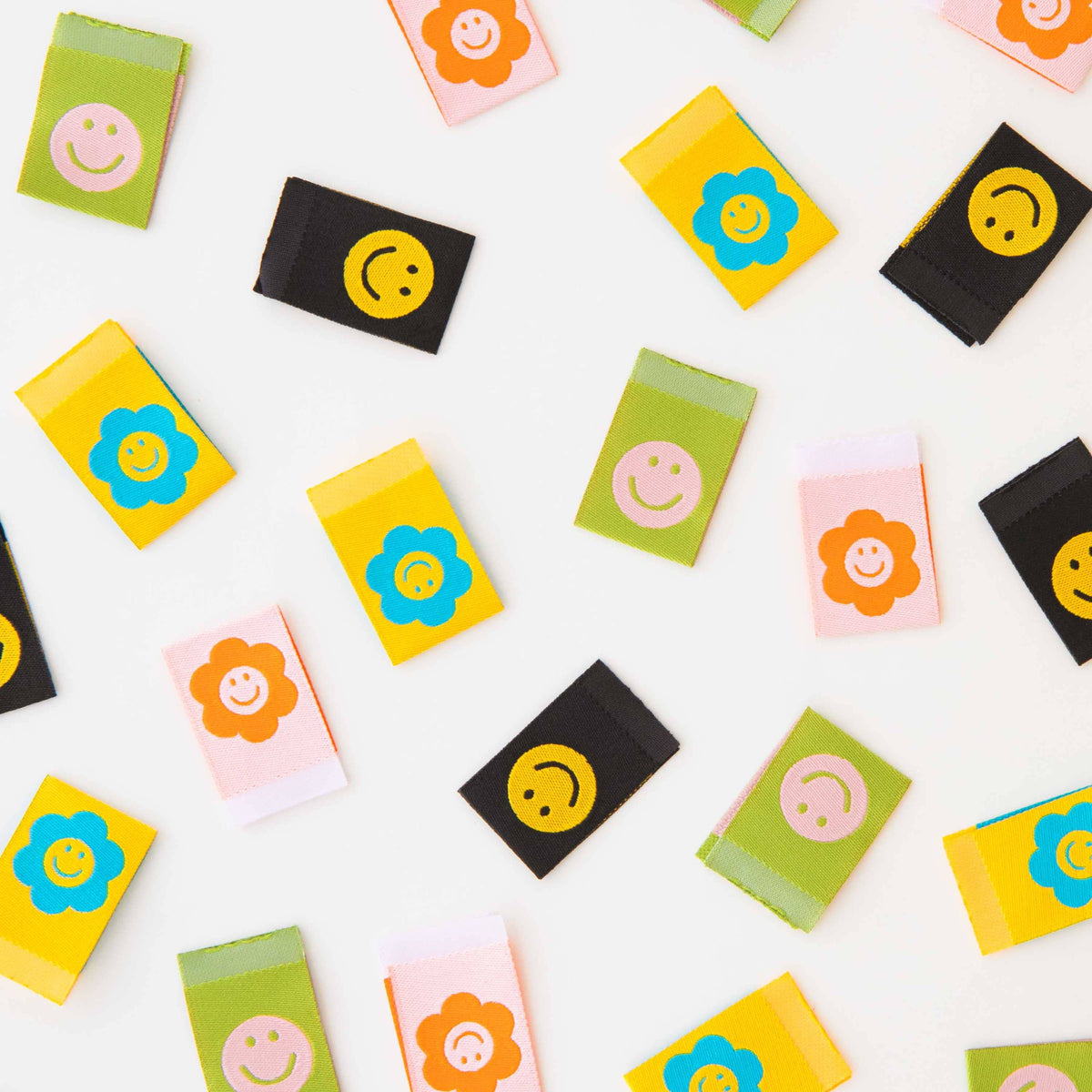 Sarah Hearts-Smiley Multipack - Sewing Woven Quilt and Garment Labels-notion-gather here online