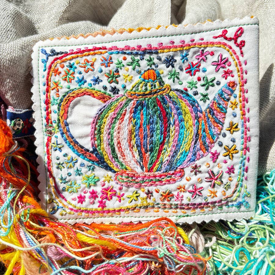 Dropcloth Samplers-Tea & Tomatoes Needlebook Kit-embroidery kit-gather here online