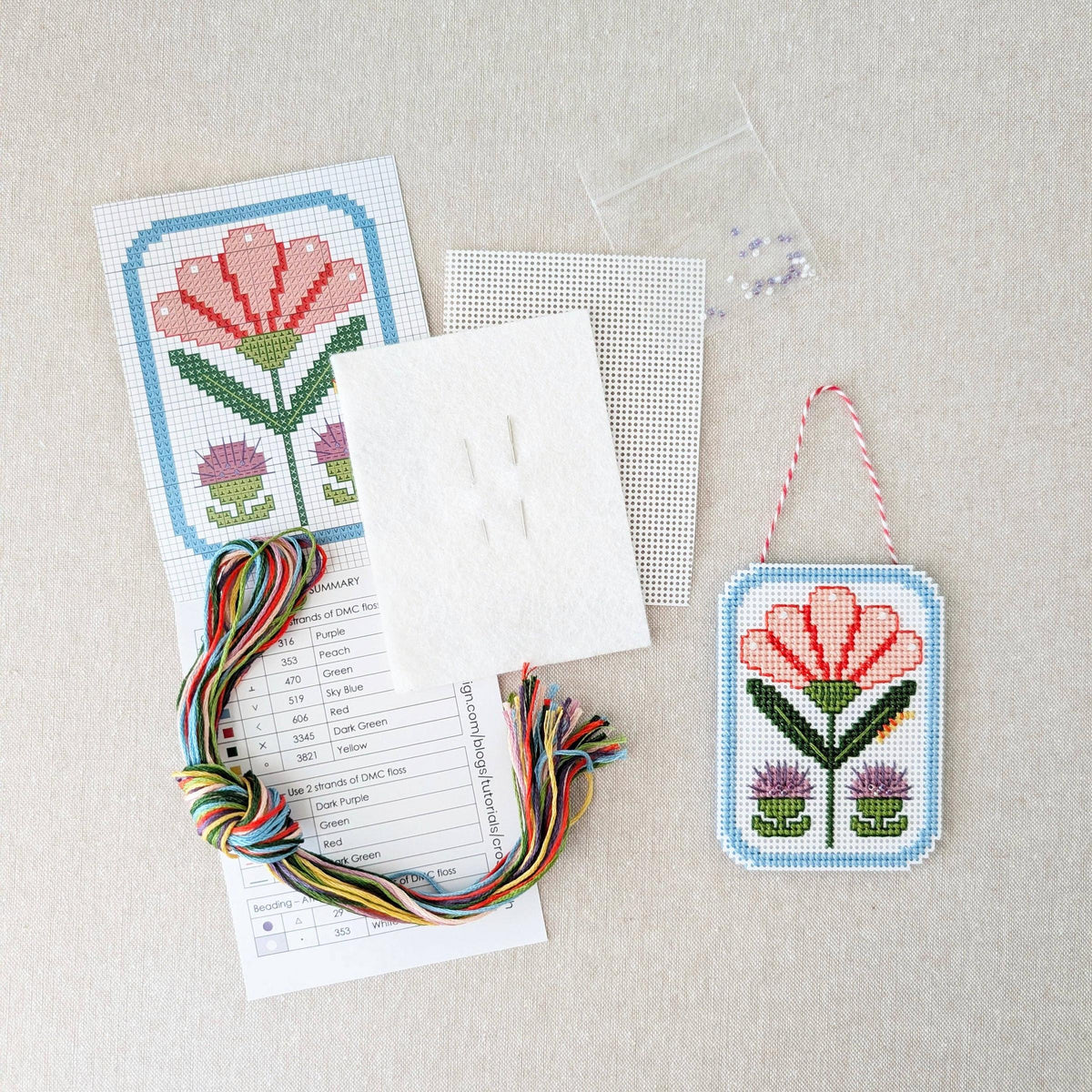 Benzie Design-Framed Florals Carnation Cross Stitch Kit-xstitch kit-gather here online