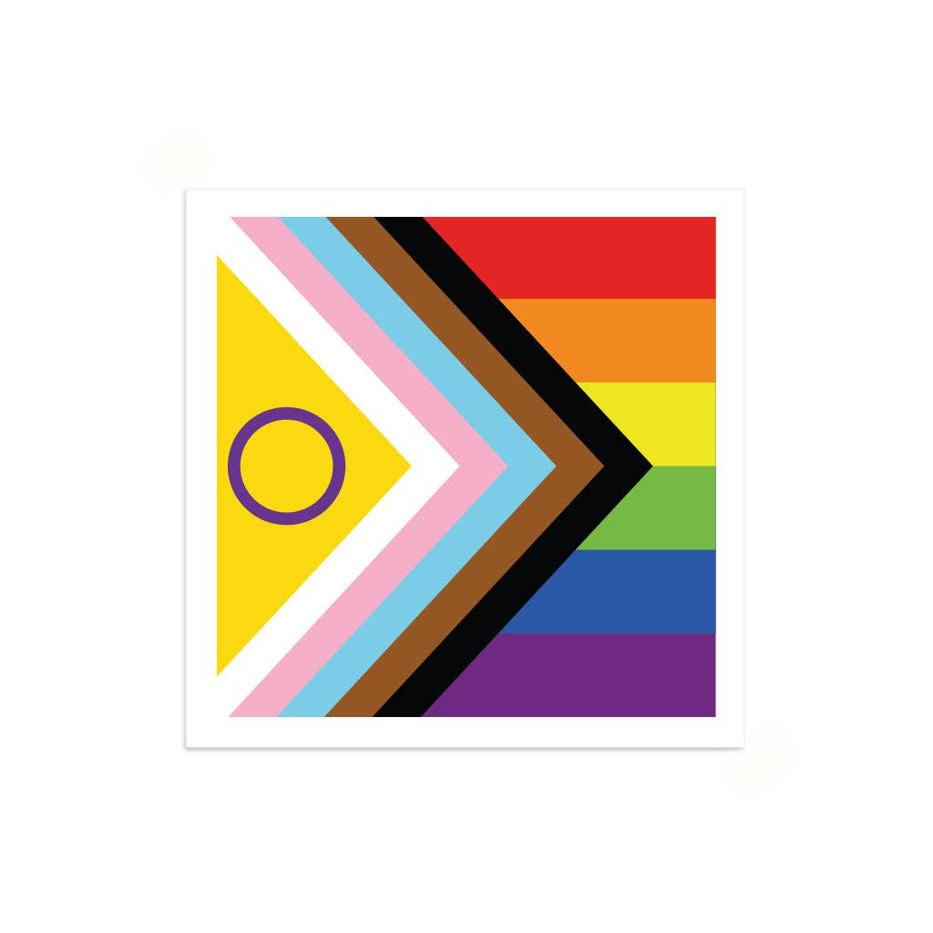 RAYGUN-Progress Pride Flag Mini Square Sticker-sticker-gather here online