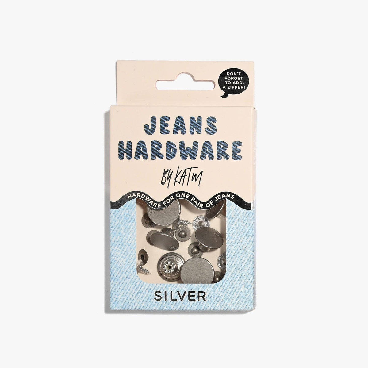Kylie and The Machine-Jeans Hardware Kit - Silver-hardware kit-gather here online