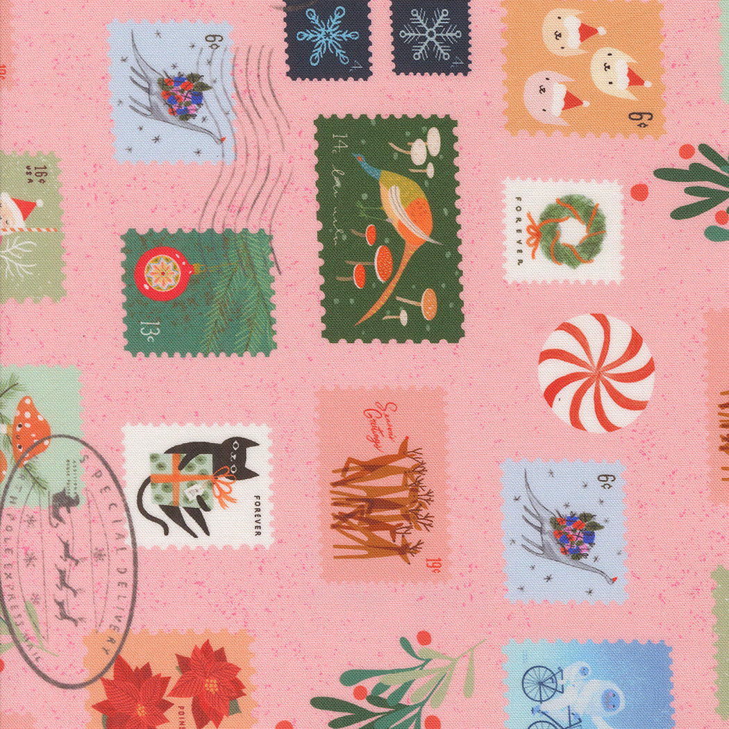Moda-Christmas Stamps Cotton Candy-fabric-gather here online