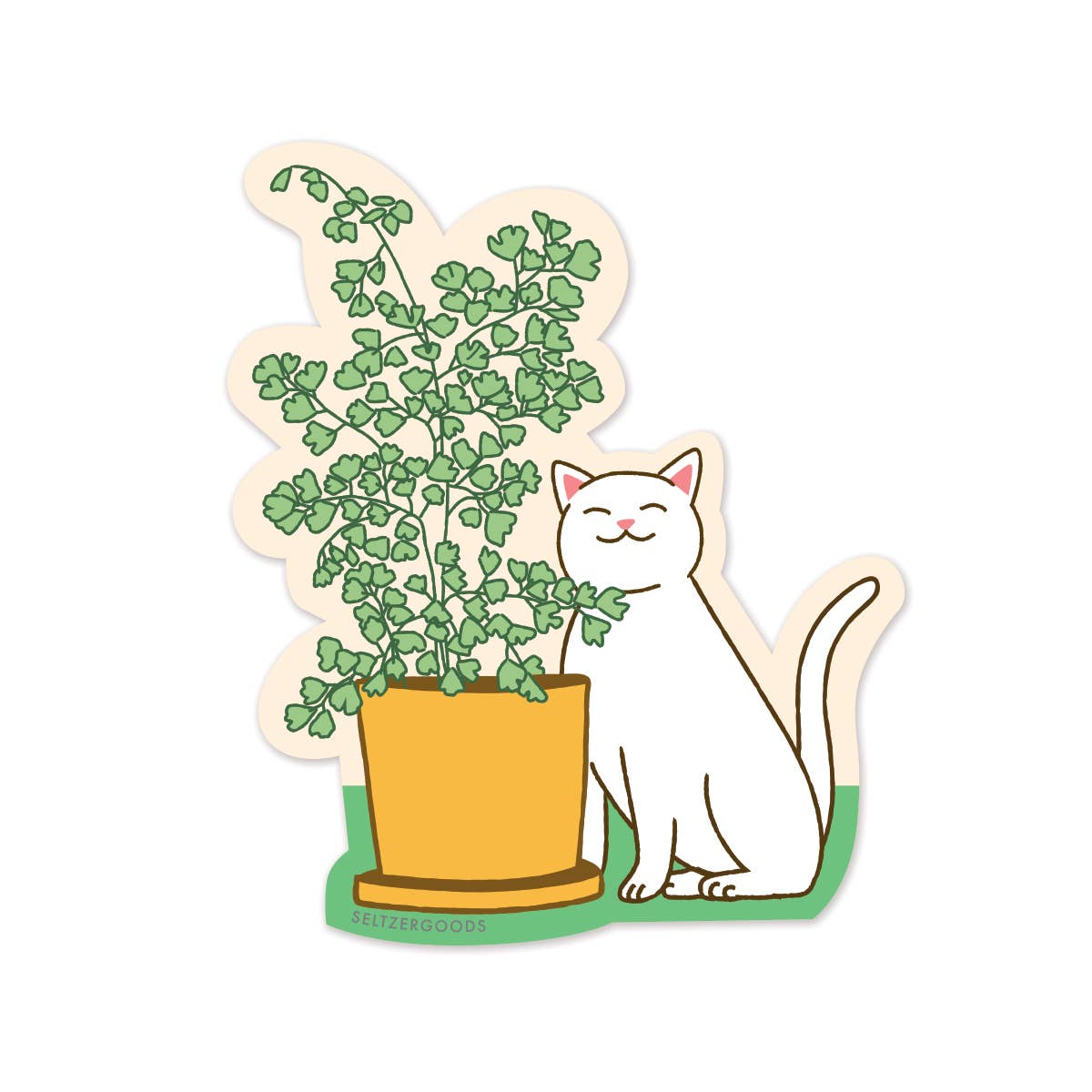 Seltzer Goods-Fern Cat Sticker-sticker-gather here online