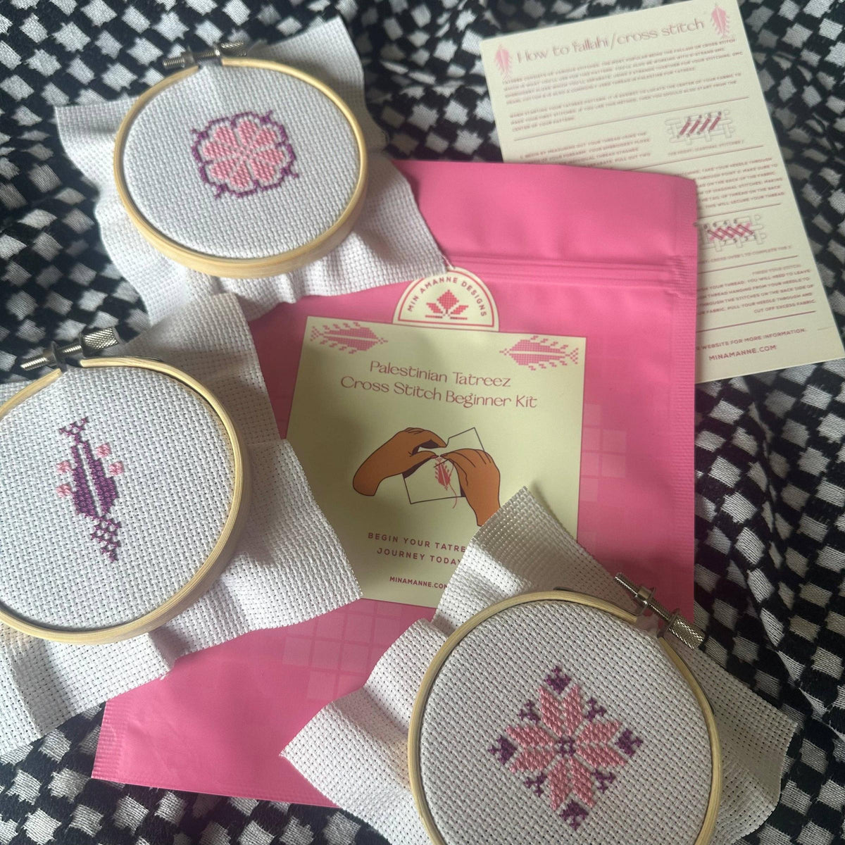 Min Amanne Tatreez Designs-Beginner Tatreez Cross Stitch Kit-xstitch kit-gather here online