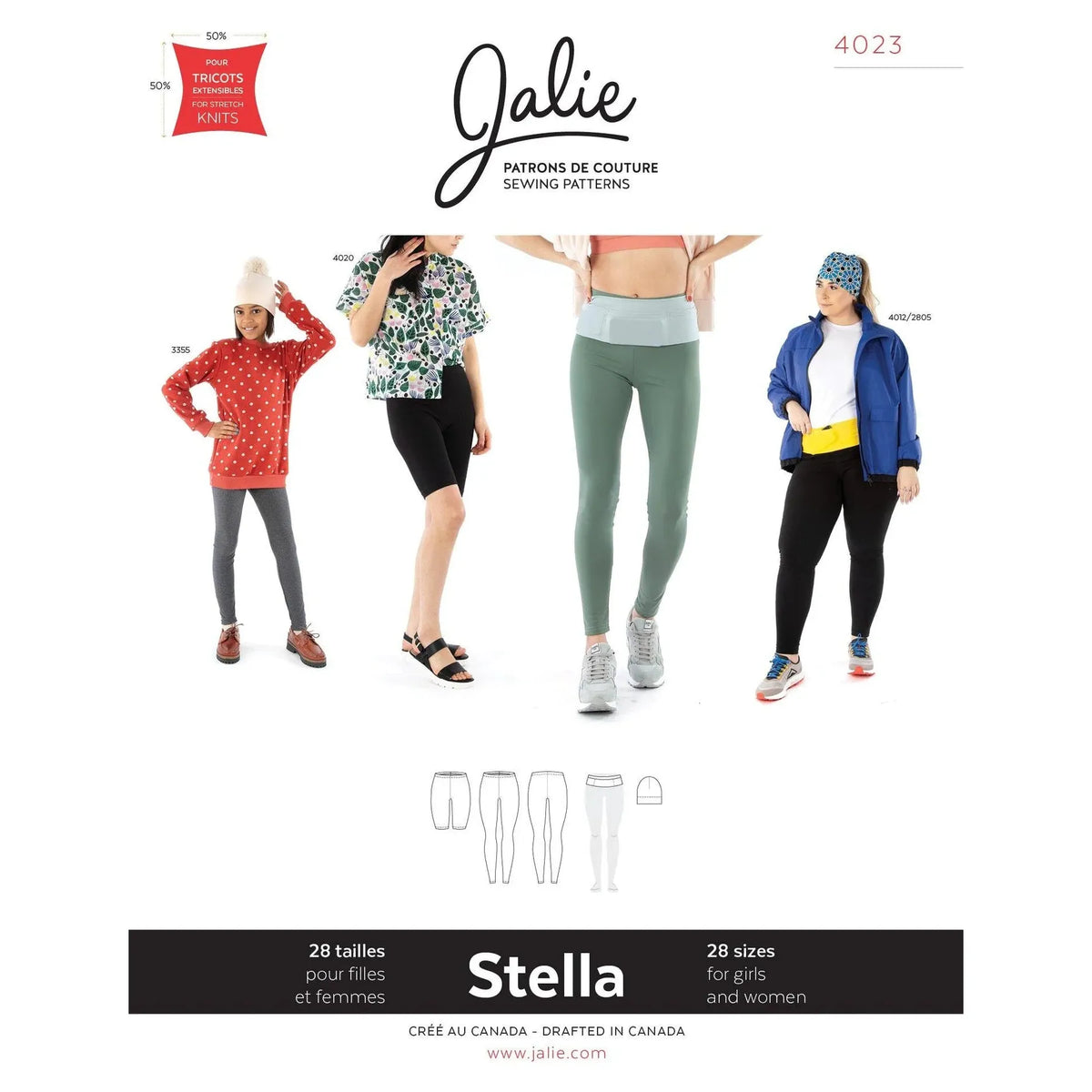Jalie-Stella Leggings, Running Belt & Beanie Pattern-sewing pattern-gather here online