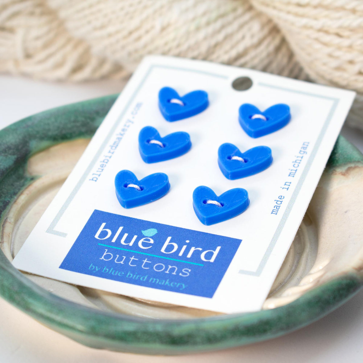 Blue Bird Makery-12mm Heart Buttons-button-Blue-gather here online