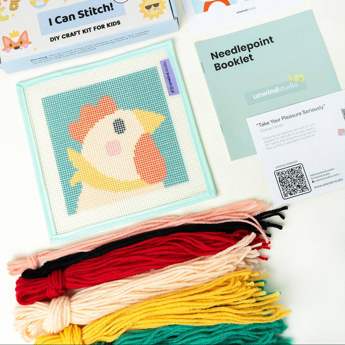 Unwind Studio-Rick the Rooster - Needlepoint Kit for Kids-xstitch kit-gather here online