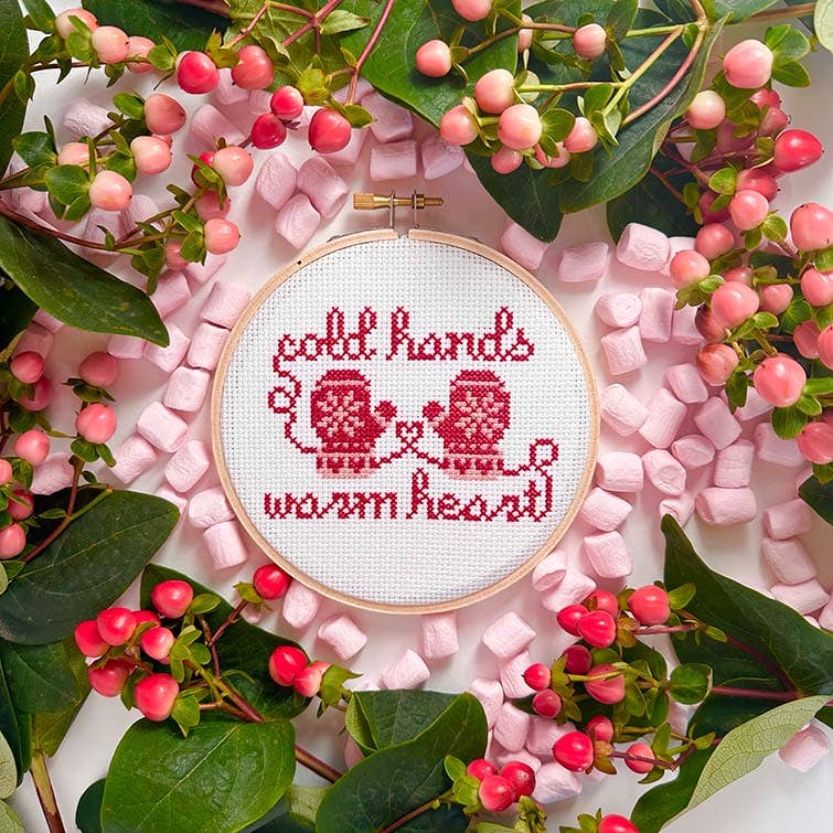 The Stranded Stitch-Holiday Mittens DIY Cross Stitch Kit-xstitch kit-gather here online