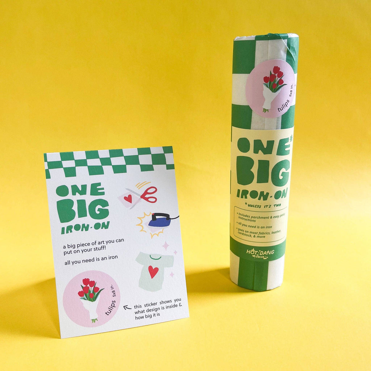 Hot Dang Press-One Big Iron-On Two Maters Transfer-patches + pins-gather here online