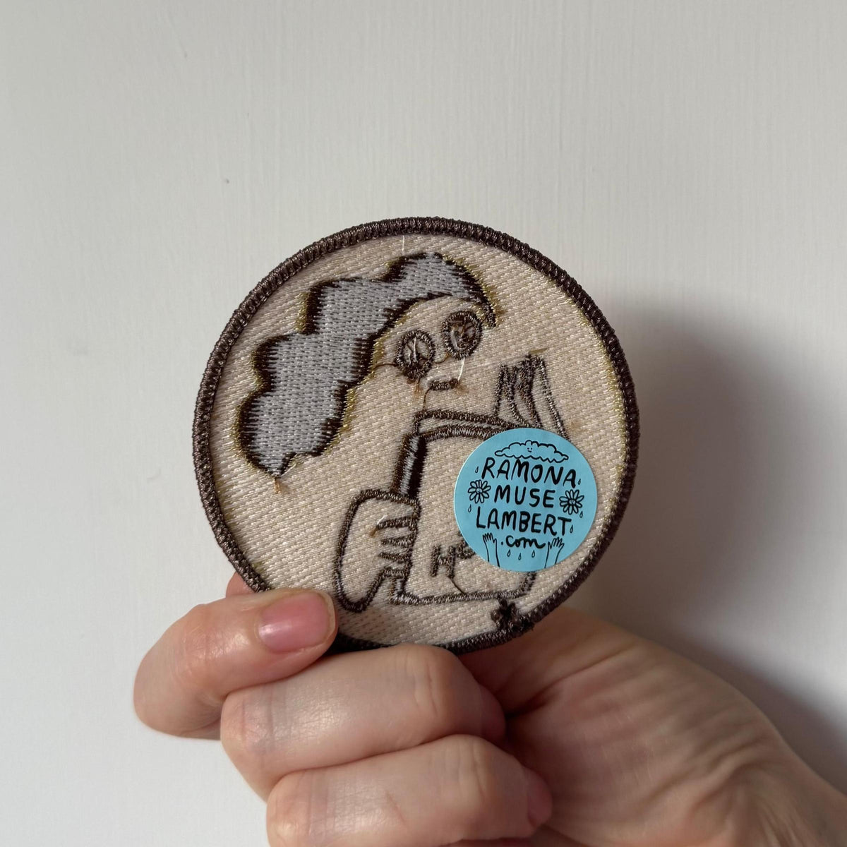 Ramona Muse Lambert-Reading Trash 3" Embroidered Patch-patches + pins-gather here online