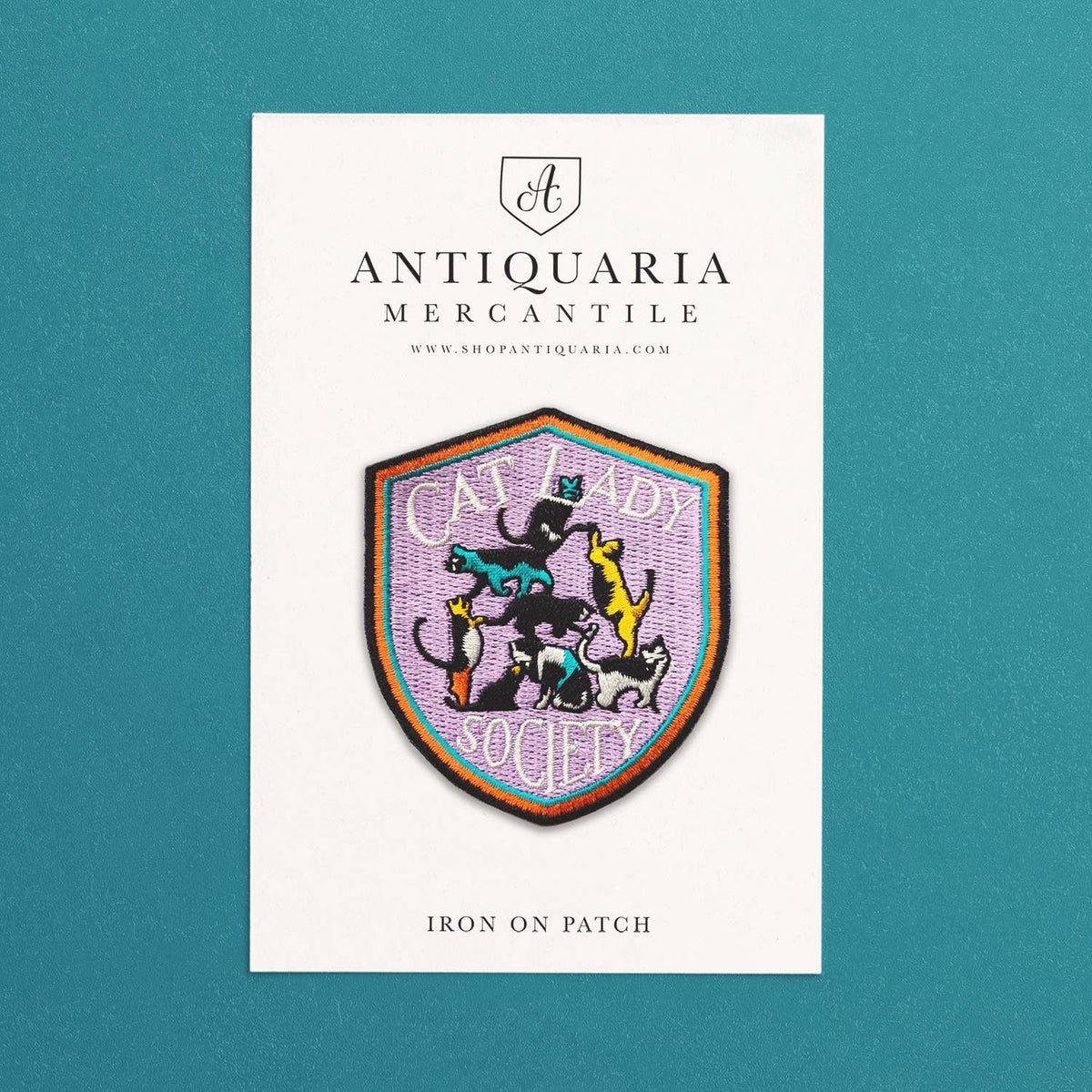 Antiquaria-Cat Lady Embroidered Patch-accessory-gather here online