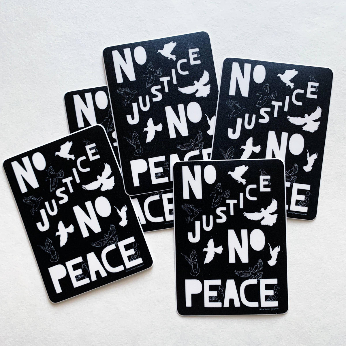 Made by Nilina-No Justice No Peace Vinyl Sticker - Political Justice Decal-sticker-gather here online
