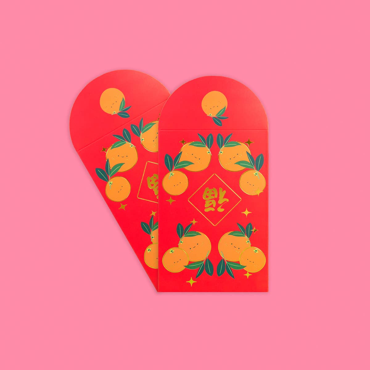 ILOOTPAPERIE-Happy Oranges Gold Foiled Red Envelopes, HongBao 紅包-accessory-gather here online