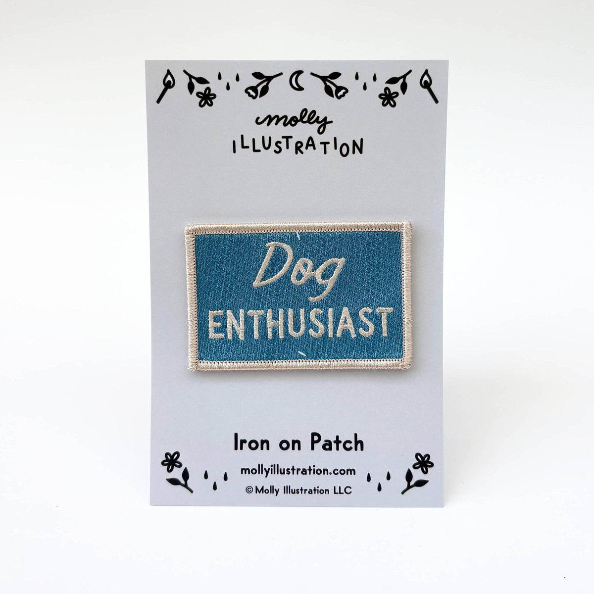 Molly Illustration-Dog Enthusiast Vintage Style Iron-On Patch-patches + pins-gather here online