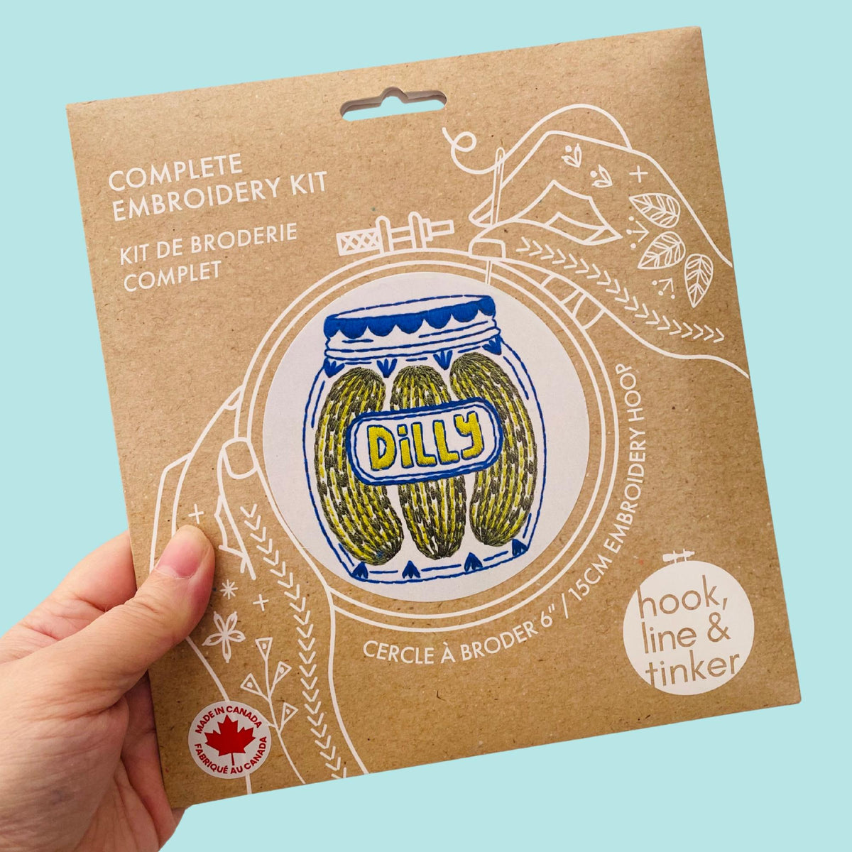 Hook, Line & Tinker-Pickles Embroidery Kit-embroidery kit-gather here online