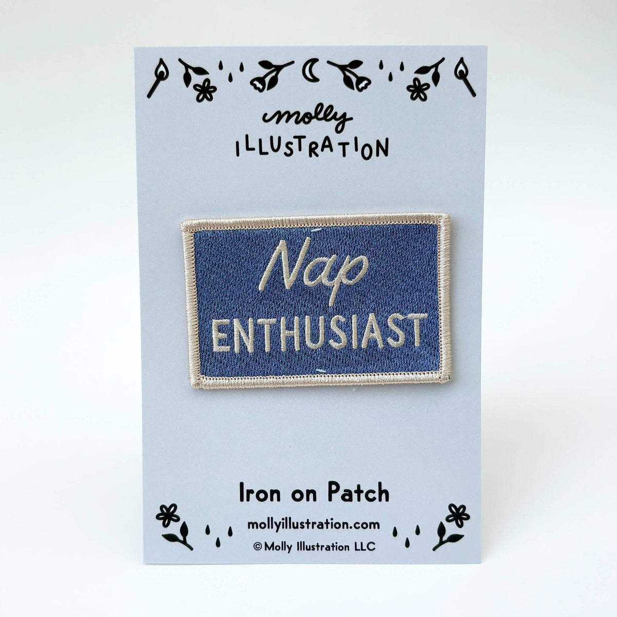 Molly Illustration-Nap Enthusiast Vintage Style Iron-On Patch-patches + pins-gather here online