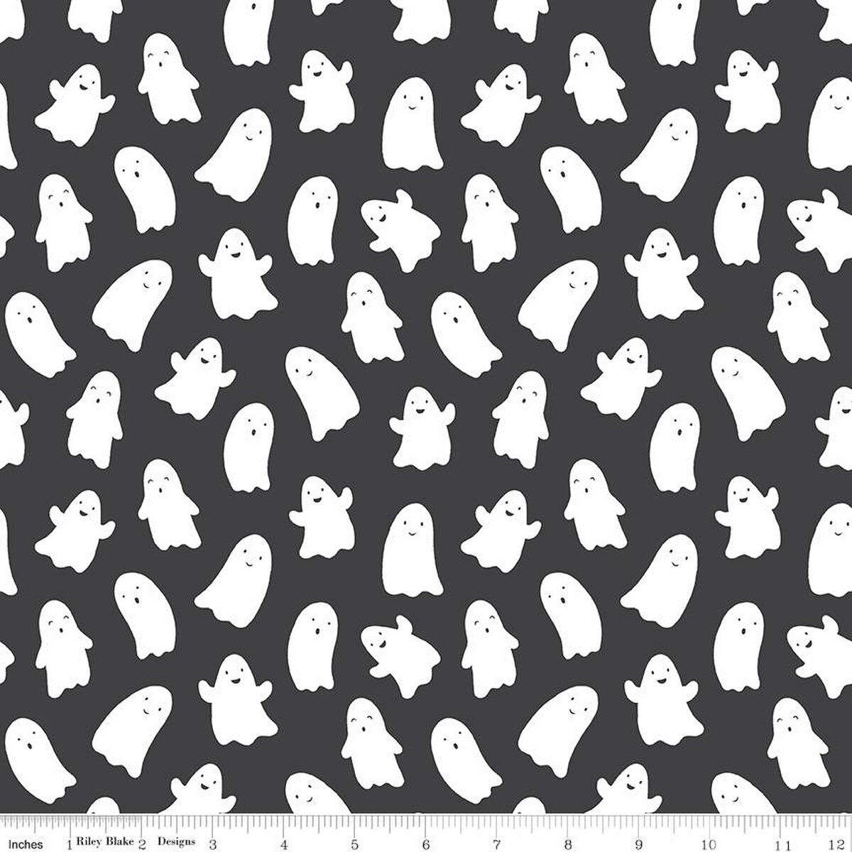 Riley Blake Designs-Ghosts Charcoal-fabric-gather here online
