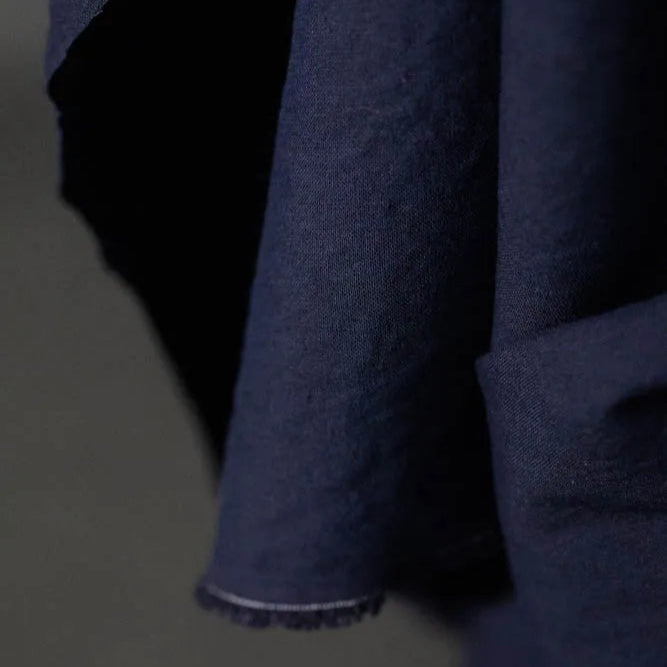 Merchant & Mills-Dark Navy Organic Cotton/Linen-fabric-gather here online