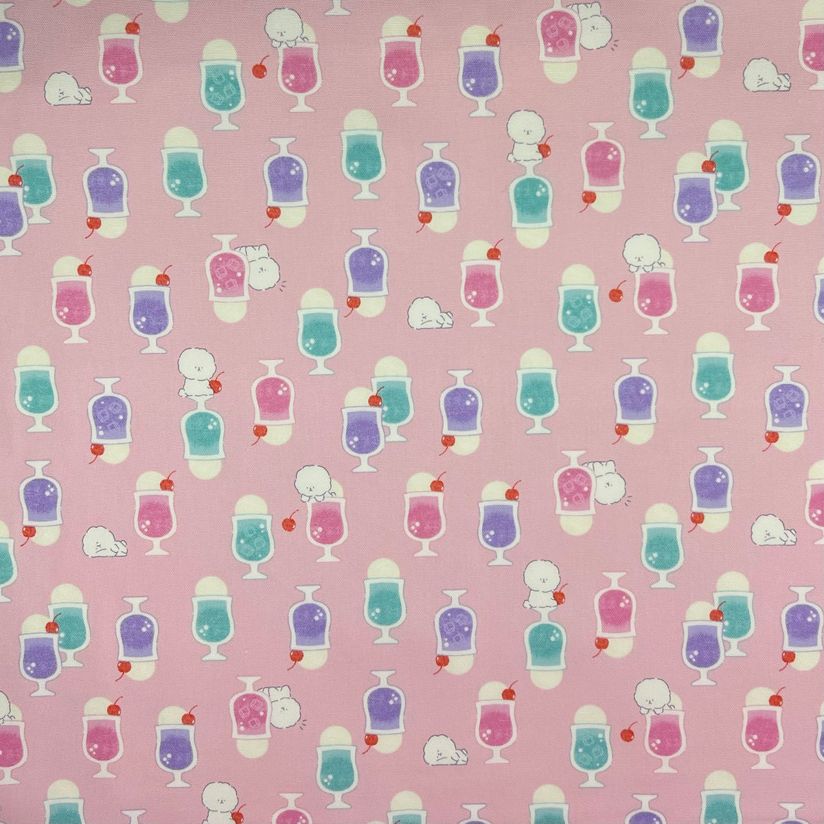 Cosmo-Cream Soda Doggie on Cotton Oxford-fabric-gather here online
