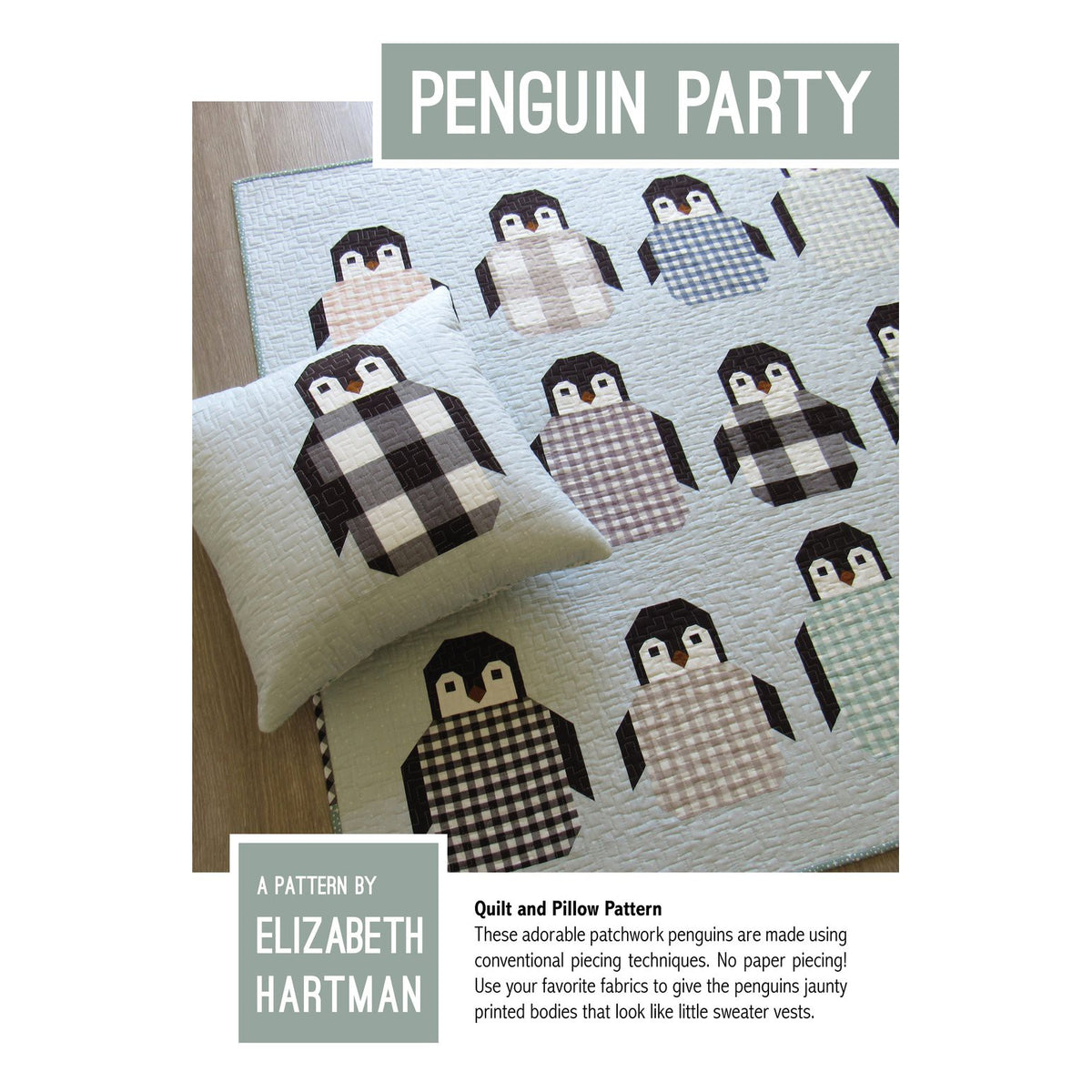 Elizabeth Hartman-Penguin Party Quilt Pattern-quilting pattern-gather here online