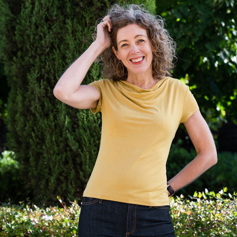 Liesl + Co-Easton Cowl-Neck Tee Pattern - PDF DOWNLOAD-sewing pattern-gather here online