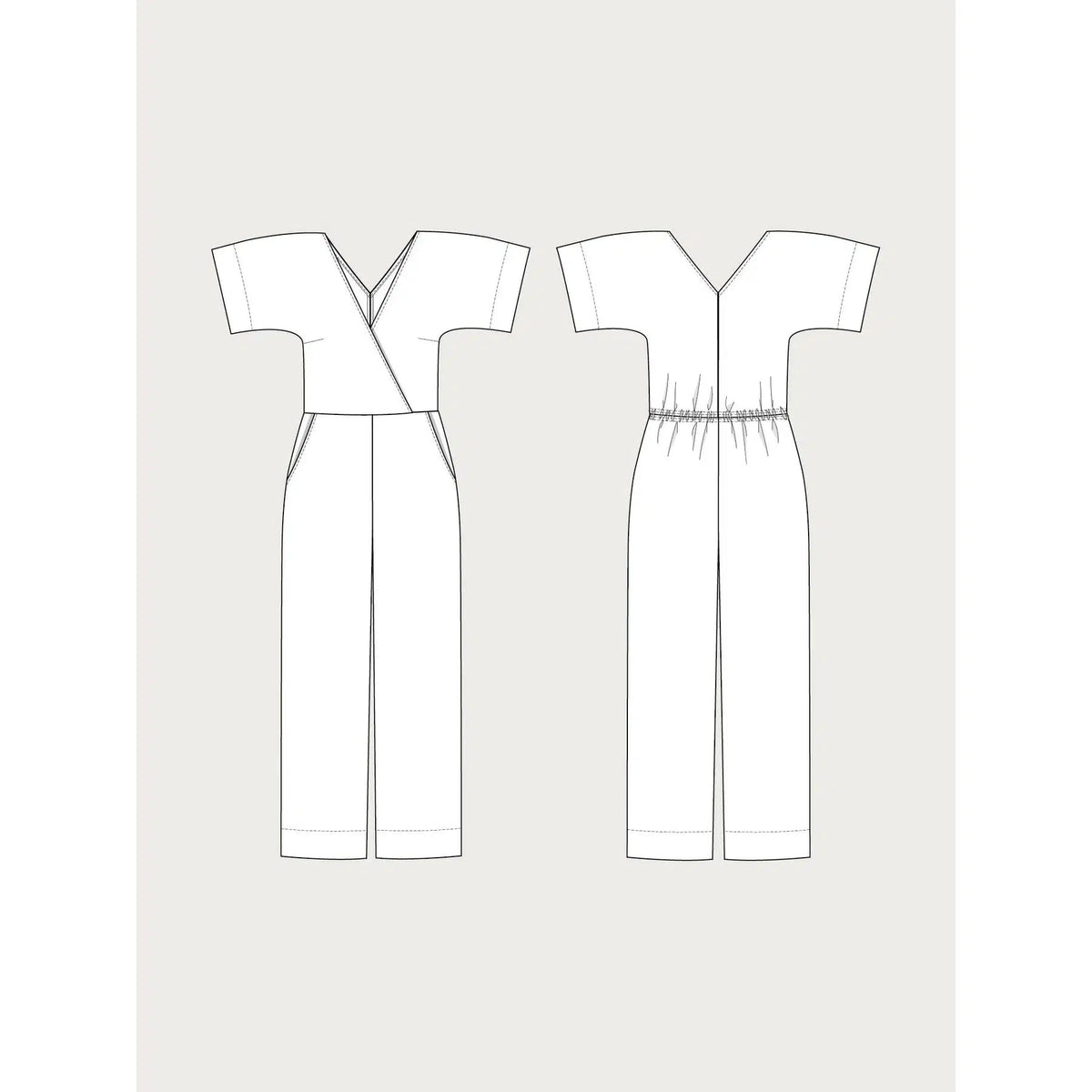 Assembly Line-Wide-Leg Jumpsuit Pattern-sewing pattern-gather here online