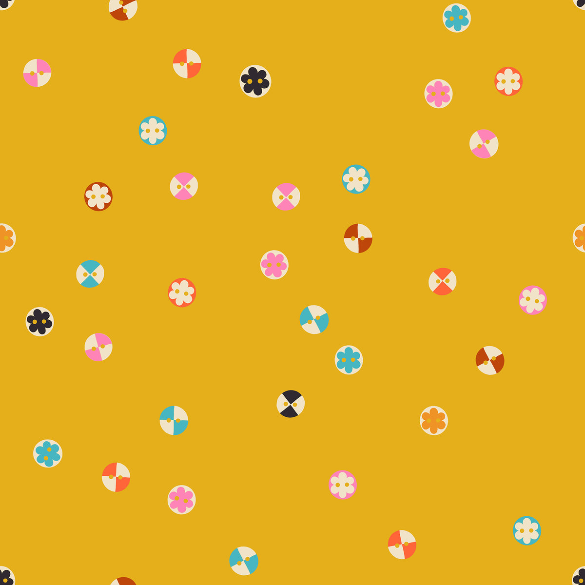 Ruby Star Society-Buttons Goldenrod-fabric-gather here online