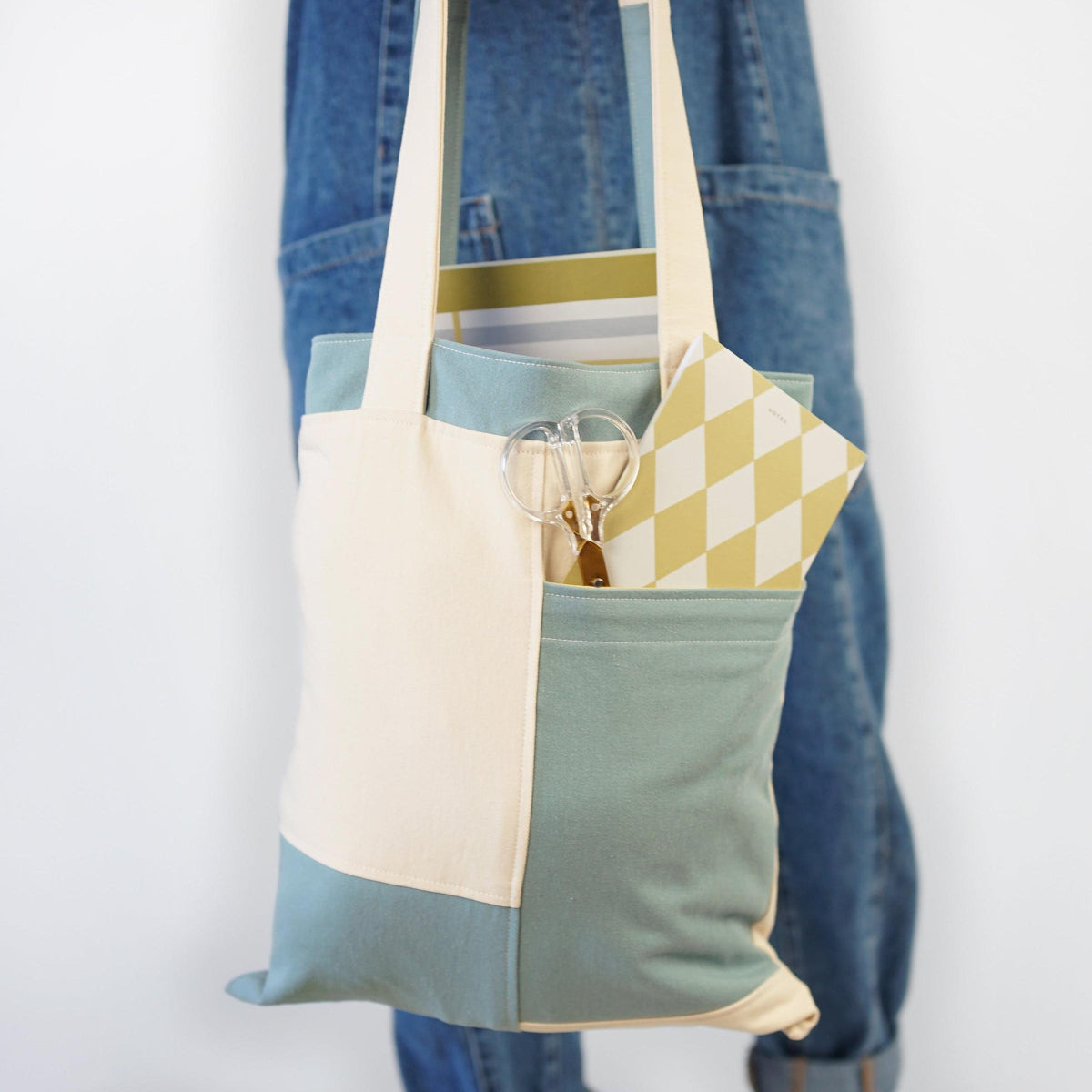 Matchy Matchy Sewing Club-Stash Pocket Tote Pattern - PDF DOWNLOAD-sewing pattern-gather here online