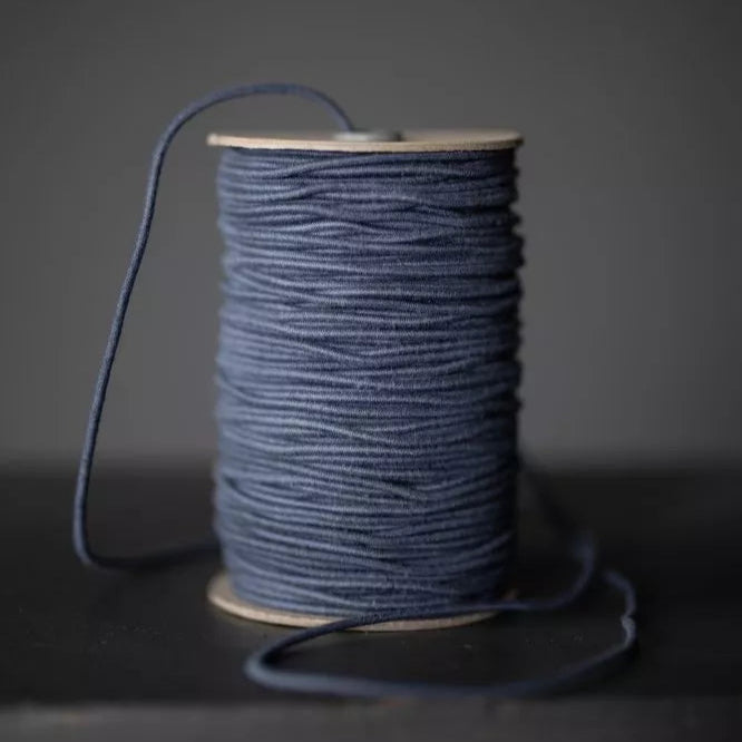 Merchant & Mills-Recycled Cotton Elastic 3mm Petrol-elastic-gather here online