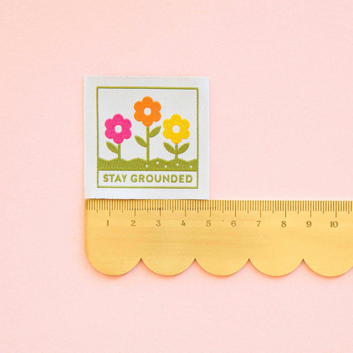 Sarah Hearts-Stay Grounded Large Sew-In Labels-sewing notion-gather here online