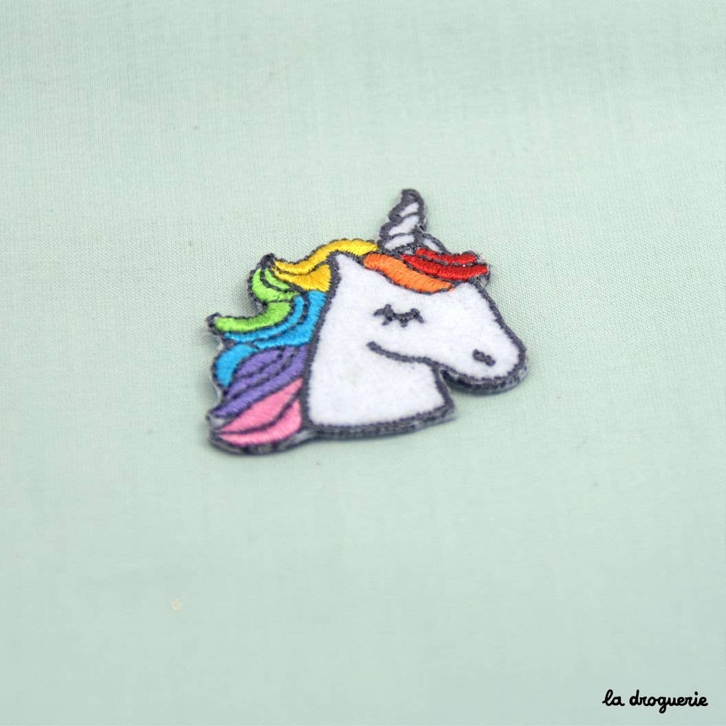 LA DROGUERIE-Unicorn Head Iron-On Patch-patches + pins-gather here online