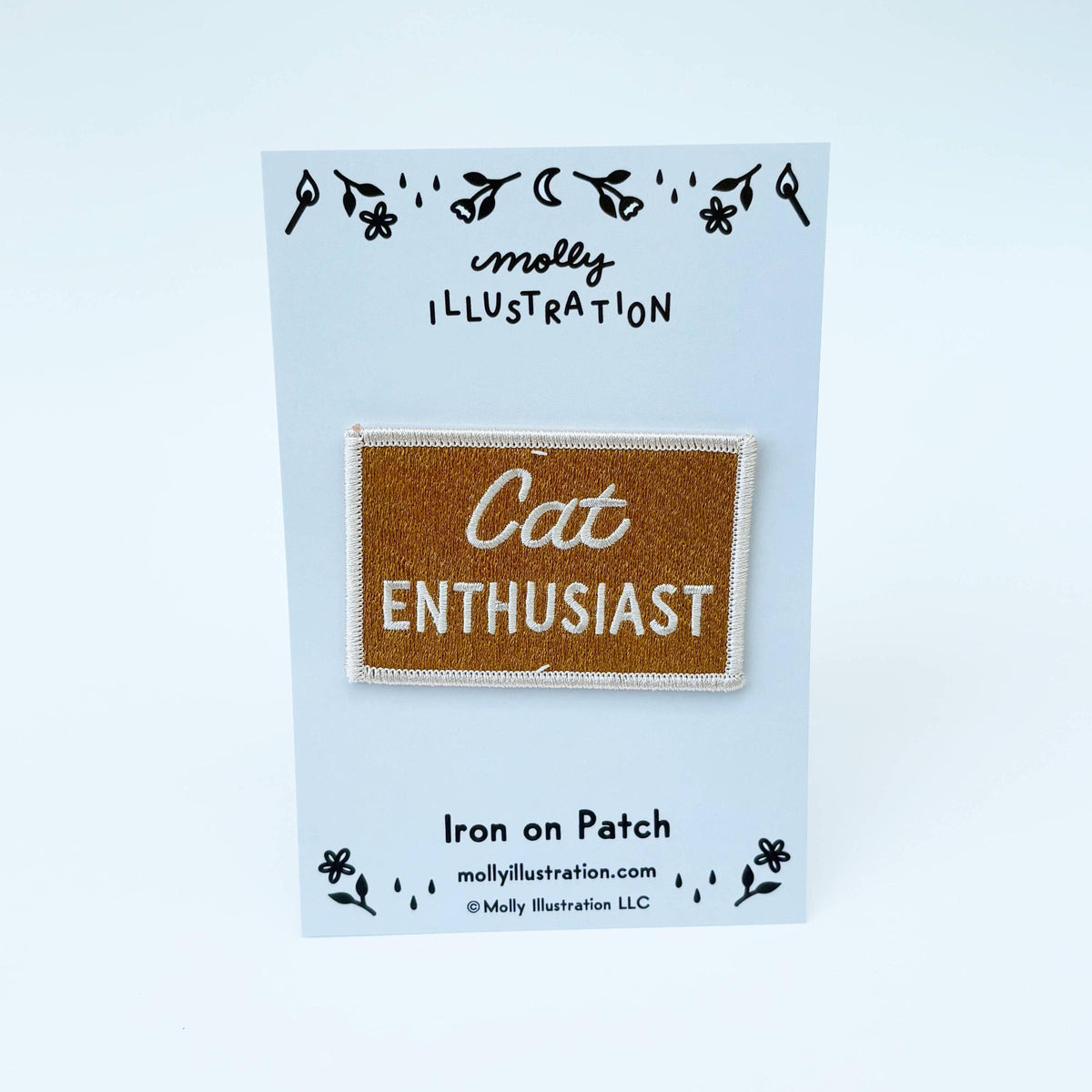 Molly Illustration-Cat Enthusiast Vintage Style Iron-On Patch-patches + pins-gather here online