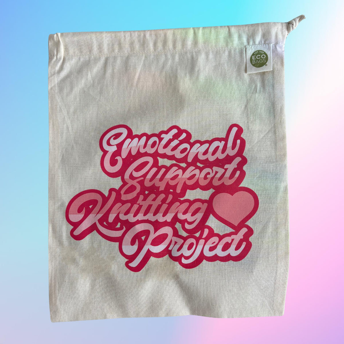 Comma Craft Co-Drawstring Project Bag - Emotional Support Knitting Project-craft organizer-gather here online
