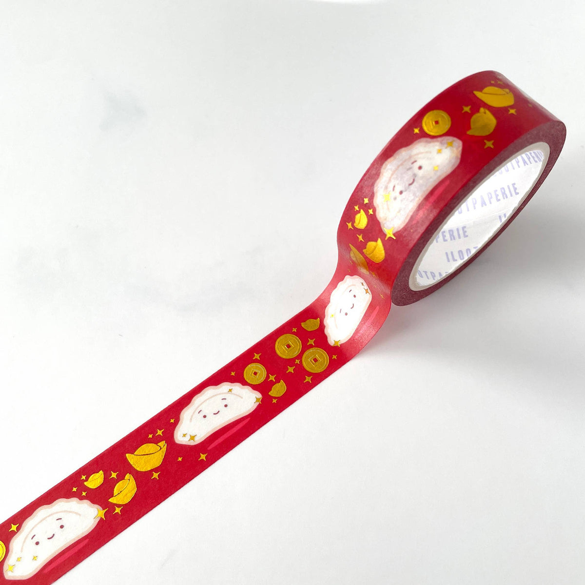 ILOOTPAPERIE-Lucky Fortune Dumplings Gold Foil Washi Tape-craft notion-gather here online