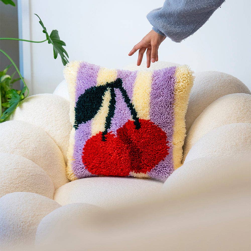 Craft Club-Cherry Ripe Stripes - Latch Hook Cushion Kit-craft kit-gather here online