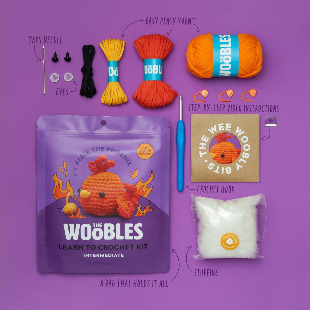 The Woobles-Albie the Phoenix Crochet Kit-knitting / crochet kit-gather here online