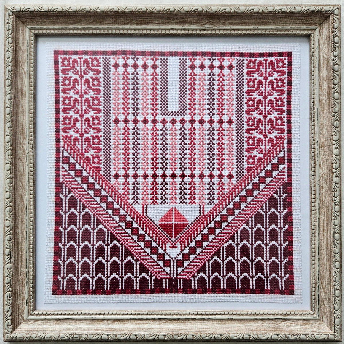 Min Amanne Tatreez Designs-Ramallah Qabbeh Tatreez Kit-xstitch kit-gather here online