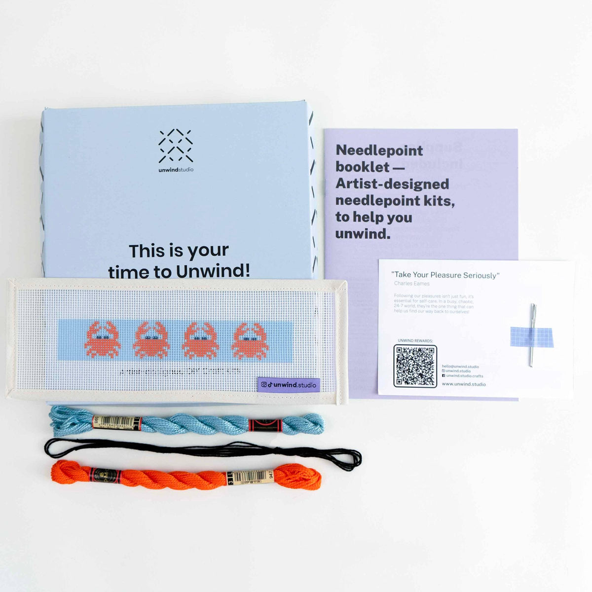 Unwind Studio-Crabs Key Fob Needlepoint Kit-xstitch kit-gather here online