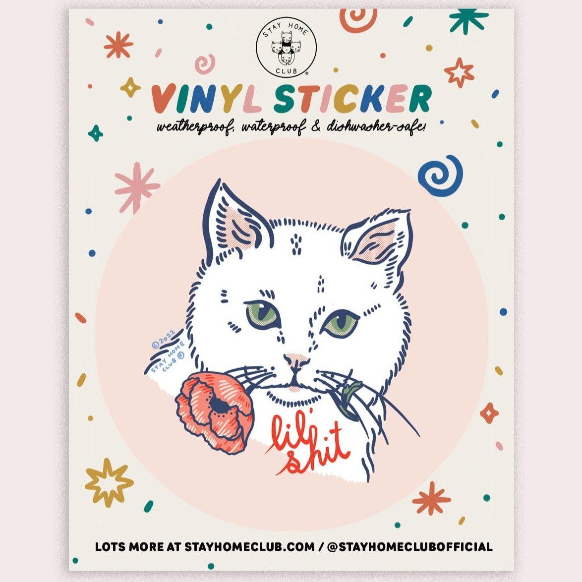 Stay Home Club-Lil Shit (Cat) Vinyl Sticker-accessory-gather here online