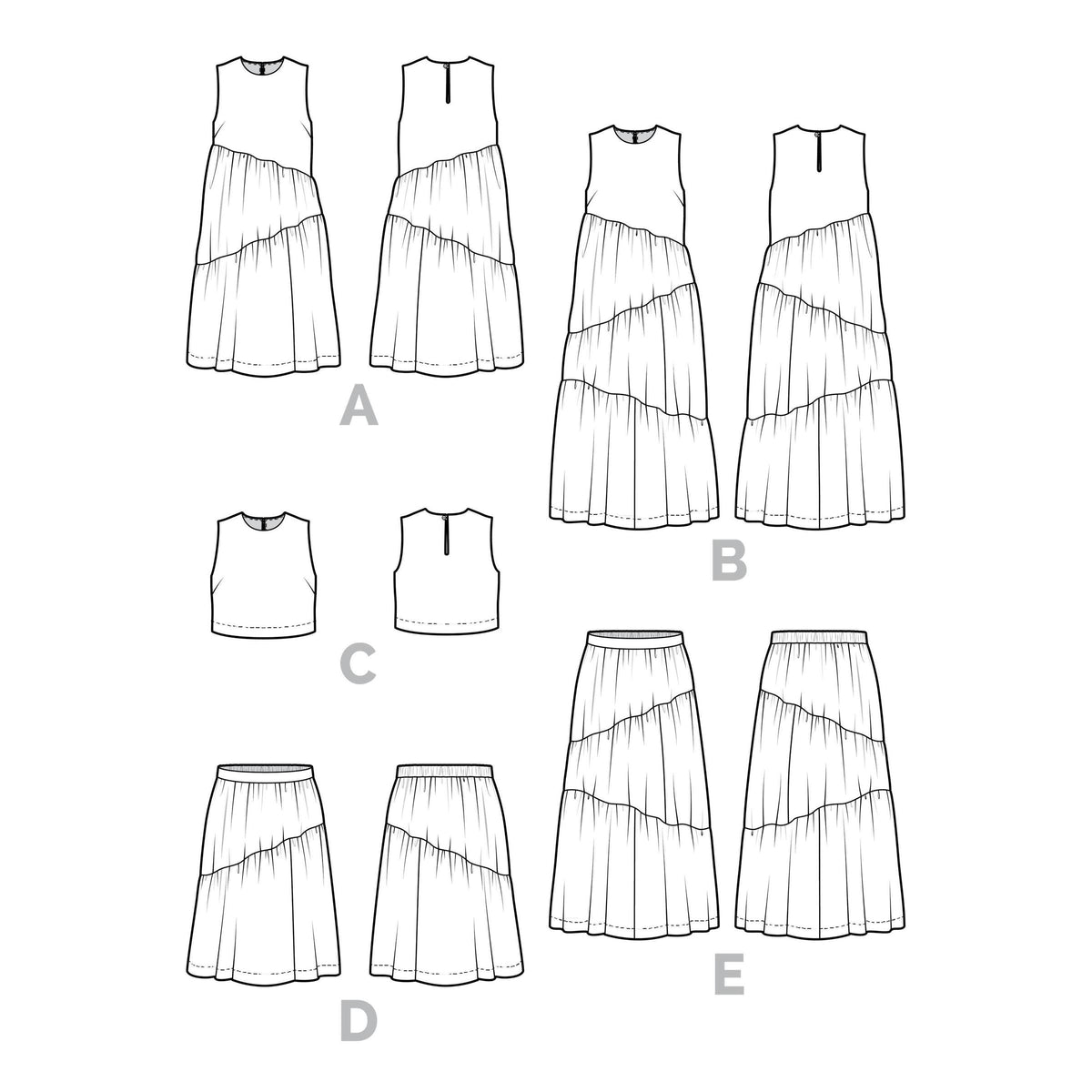 Azure Dress, Skirt + Top Pattern