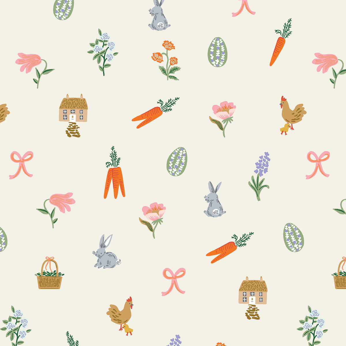 Cotton + Steel-Easter Basket Cream-fabric-gather here online