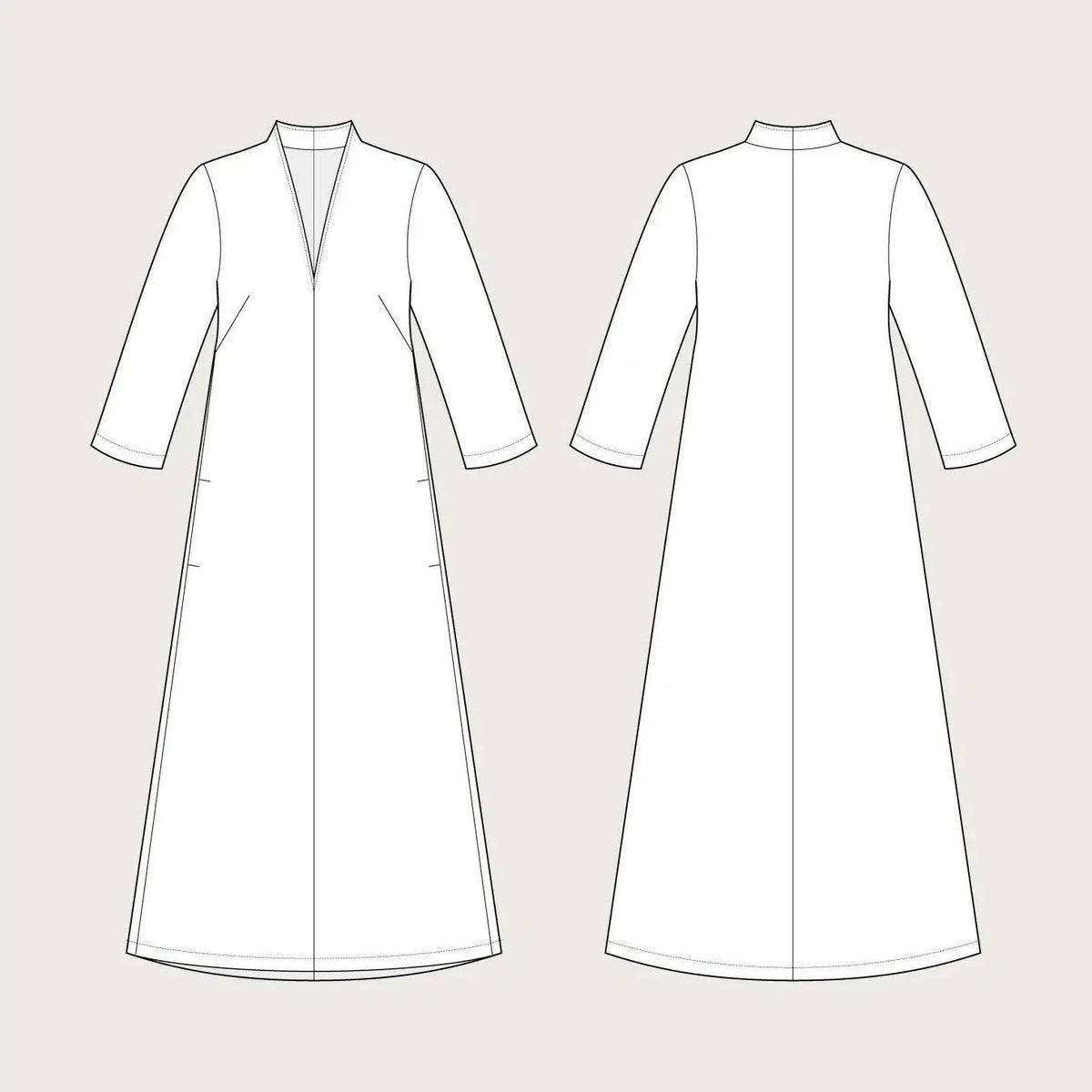 Assembly Line-V-neck Dress Pattern-sewing pattern-gather here online