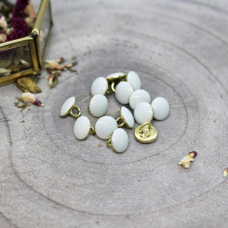 Atelier Brunette - 9mm Gem Buttons (each) - 17 Sage - gatherhereonline.sbs