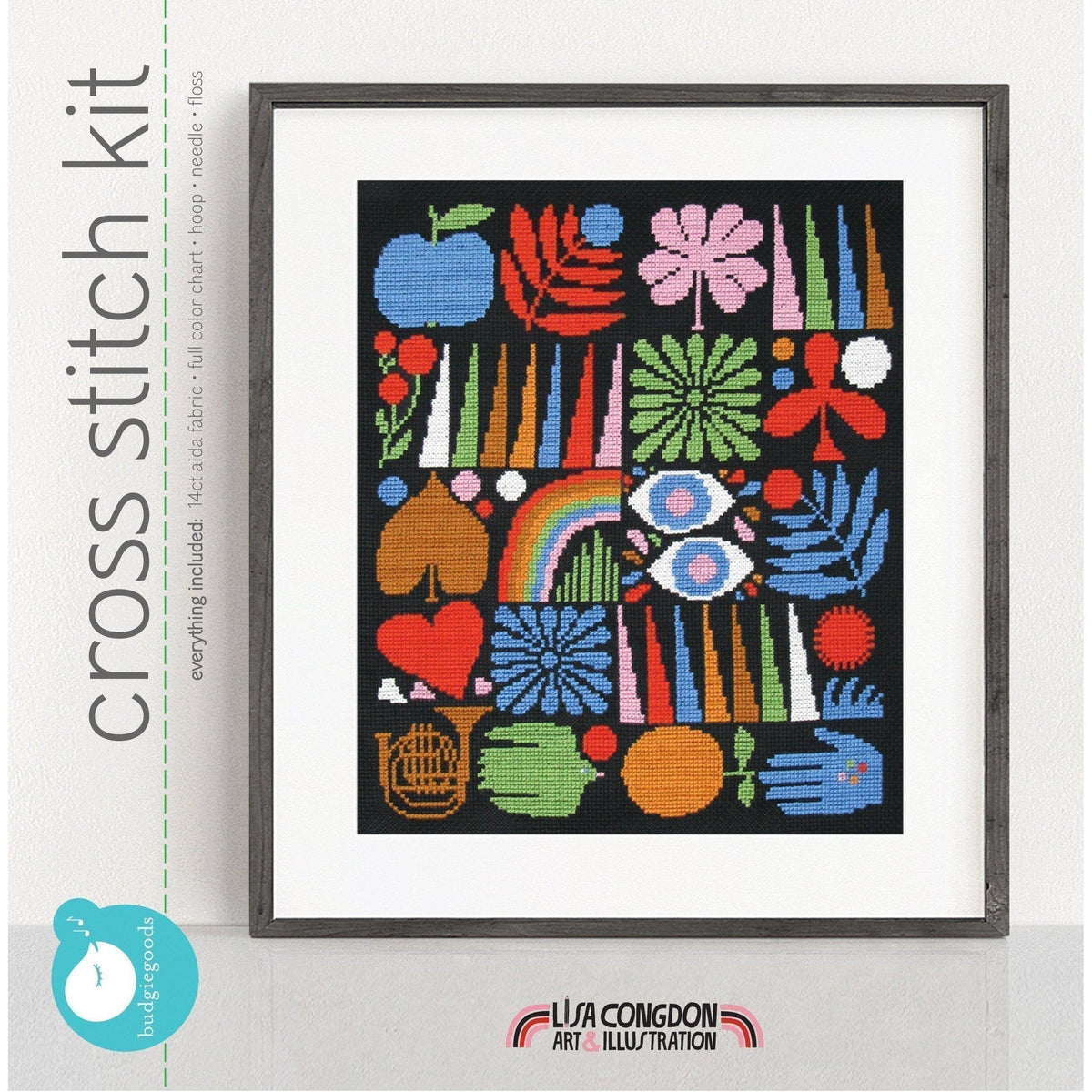 budgiegoods-Joyful Grid Cross Stitch Kit-xstitch kit-gather here online