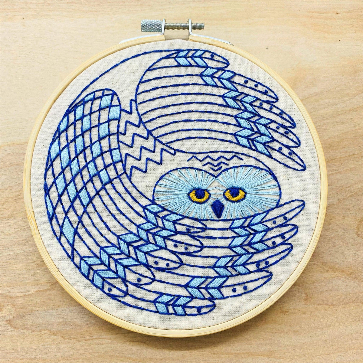 Hook, Line & Tinker-Snowy Owl Embroidery Kit-embroidery kit-gather here online