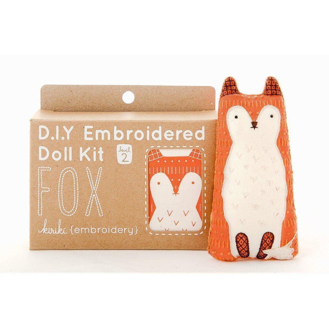 Kiriki Press - Fox DIY Embroidery Kit - Default - gatherhereonline.sbs
