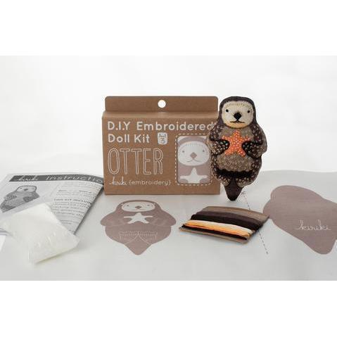 Kiriki Press - Otter DIY Embroidery Kit - Default - gatherhereonline.sbs